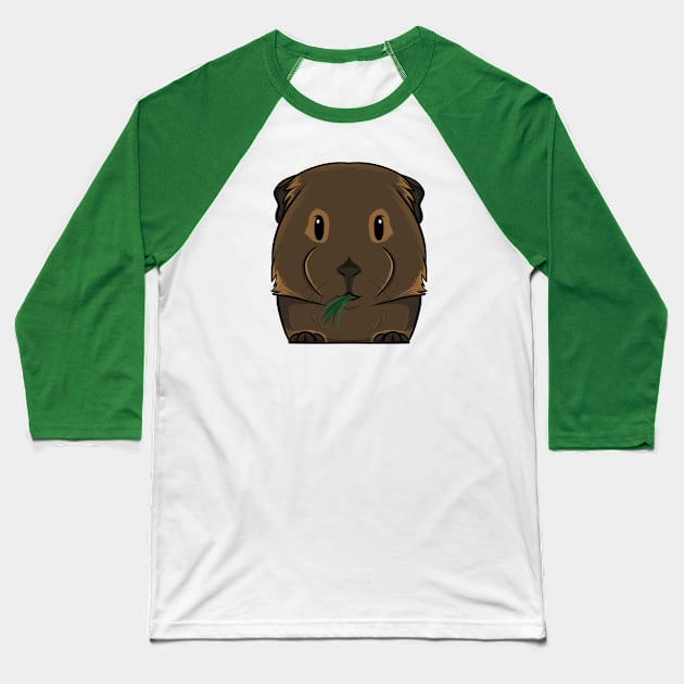 Brown Smooth Coat Guinea Pig Baseball T-Shirt by DeguArts